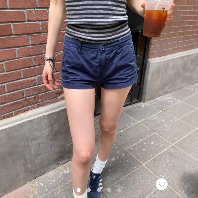 Bm Style Black Low-Waist Workwear Denim Shorts for Women New Summer Beautiful Slimming Look Sexy Wide-Leg Pants Short Hot Pants