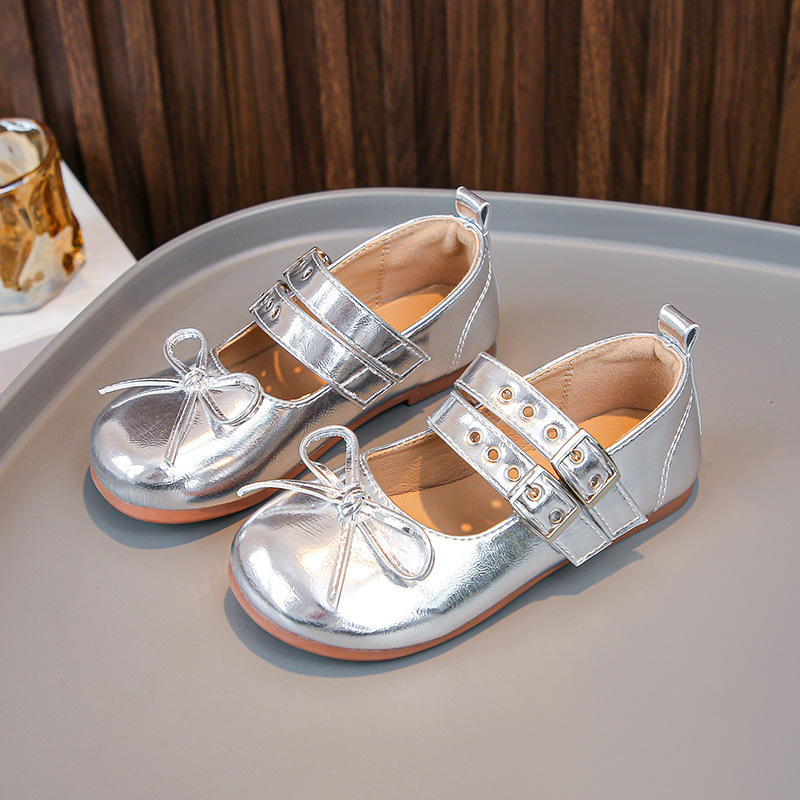 2024 new sweet all-match round toe low mouth ballet shoes bow princess shoes girls shoes comfortable shoes