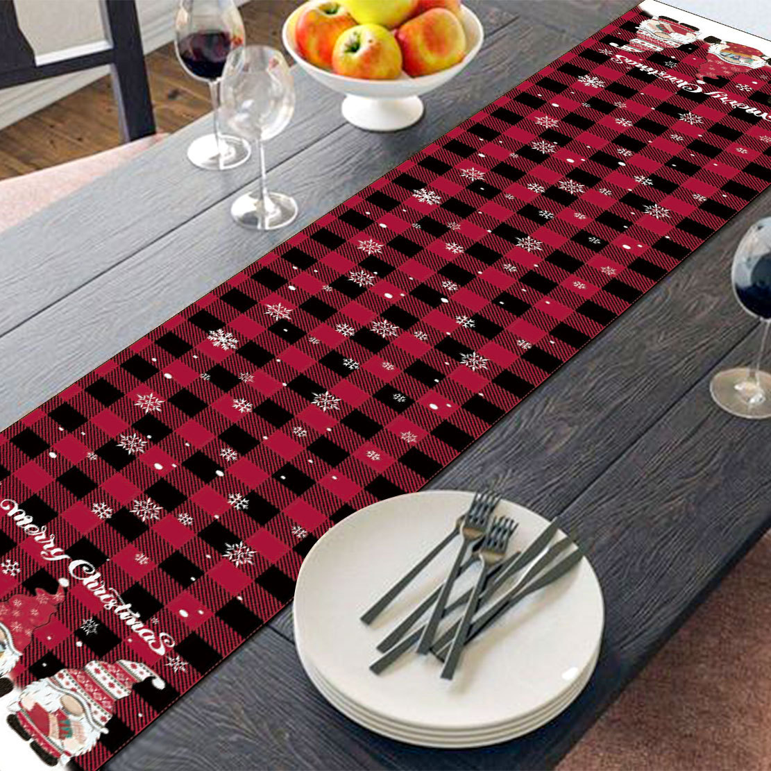 Koti ja puutarha Uusi innovatiivinen joulukoristeiden pöytäliina, pellava, kestävä ja vahva pöytäliina, likaantumista estävä pöytäliina, tukkumyynti_voghion.com