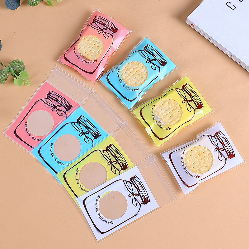 Corea del Sur hornear embalaje bolsa de galletas Amarillo Blanco azul botella bolsa de galletas autosellante palillos bolsa de dulces 7*10 + 3
