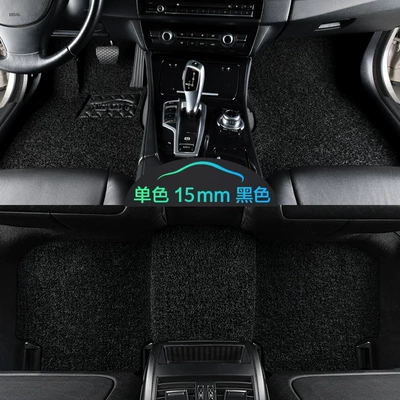 Car Wire Ring Floor Mats, Universal Easy-To-Clean Car Mats, Carpet-Type Foot Mats, Can Be Freely Cut, Special for Car Floor Mats (Car Carpet) - black-15-mm-thick-complete-set-of-five-seats-customized-car-remarks-model-year