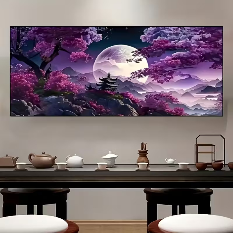 Transfronterizo Amazon pintura de diamantes fábrica de explosión venta directa pintura de diamantes DIY paisaje decoración pintura colgar paquete de herramientas '