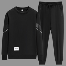 跨境淘宝春秋季主推款春季男休闲运动卫衣套装中青年运动宽松卫衣