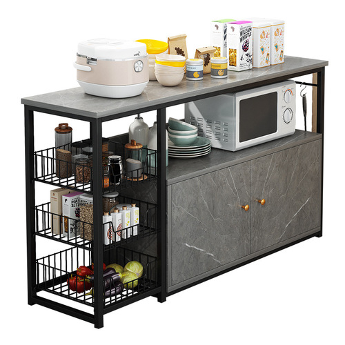 Kitchen rack floor-standing multi-layer storage cabinet multi-functional cabinet vegetable cutting table household storage cabinet storage cabinet