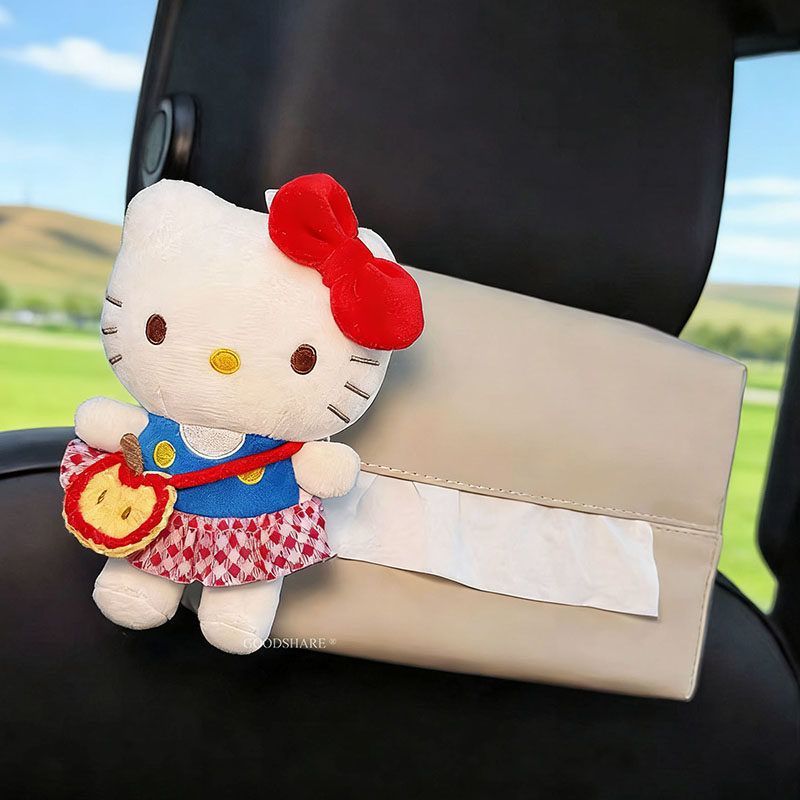 Car Tissue Box 2026 New Model Rear Seat Headrest Hanging Tissue Box Car-Mounted Kt Cat Tissue Storage Box