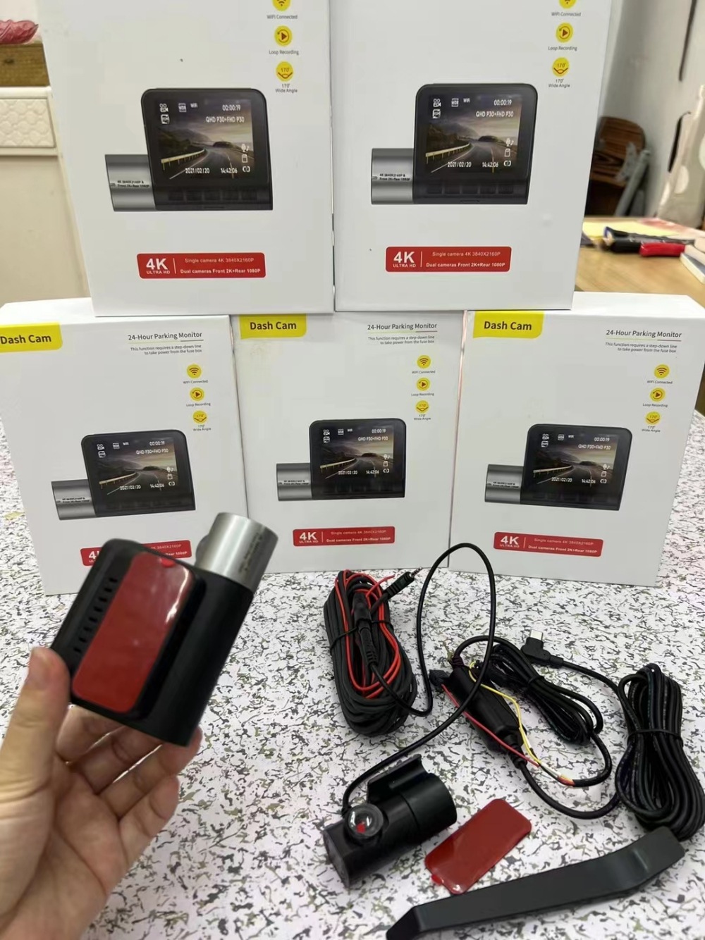 V50 cross-border 4K front and rear dual recording HD night vision driving recorder Car dashcam dvr