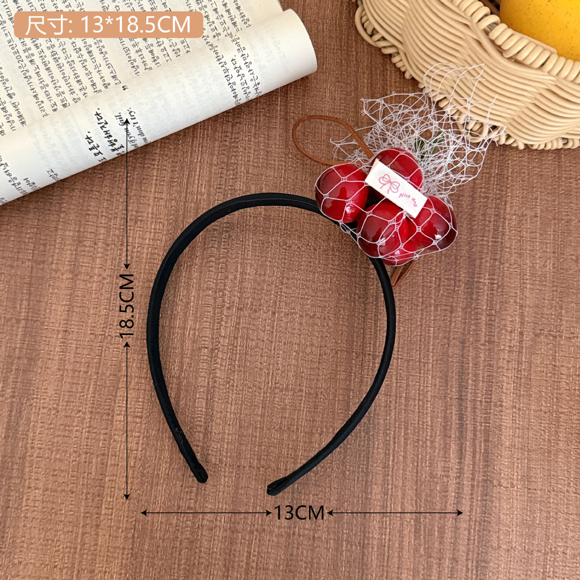 Cute tocado de bola pequeña banda de pelo animación imagen decoración de bola de pelo banda de pelo fotógrafo universal tarjeta de pelo bola