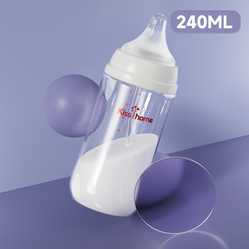 有名ブランドと同じスタイルの広径哺乳瓶、シリコン乳首、新生児用抗疝痛哺乳瓶に適した高ホウケイ酸ガラス哺乳瓶|undefined