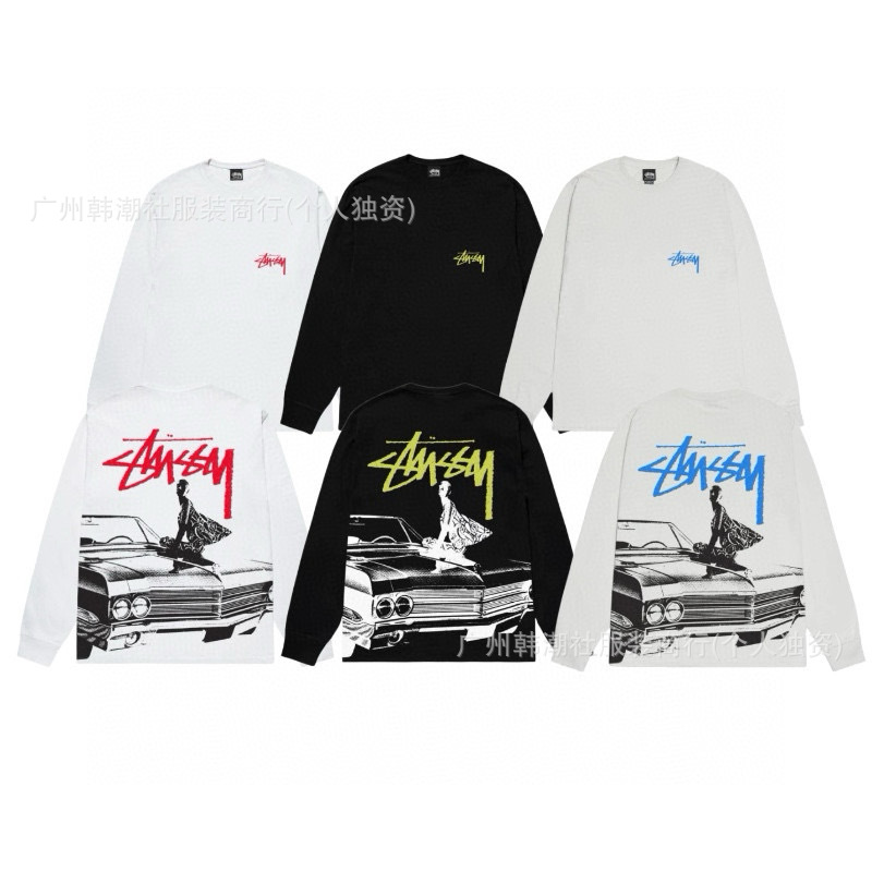 原標クロスボーダーの新型潮牌stuツアーの経典のアルファベットのプリントの丸首の長袖のtシャツは代行します。