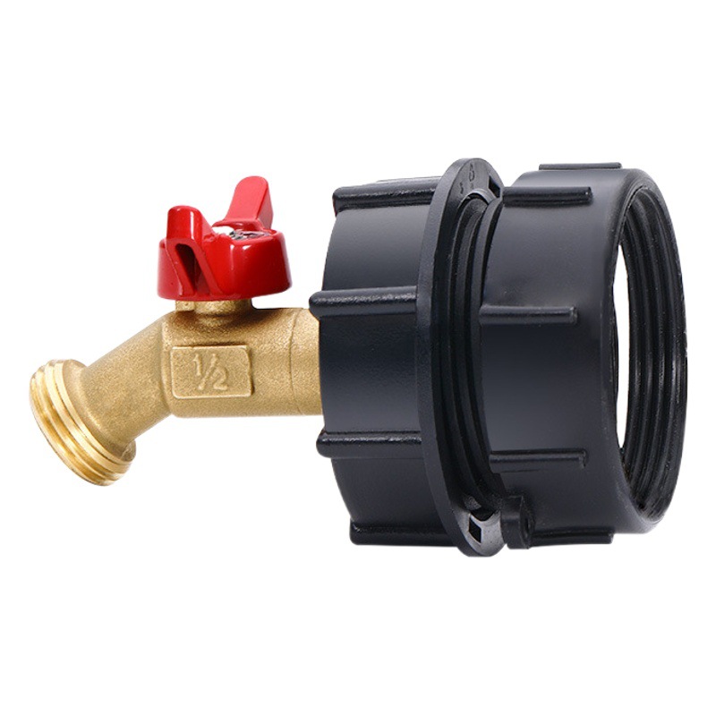 Cross-border 60 seda 1000L cubo IBC Ton barril conector S60 * 6 accesorios boquilla de latón mariposa grifo 62 filamento