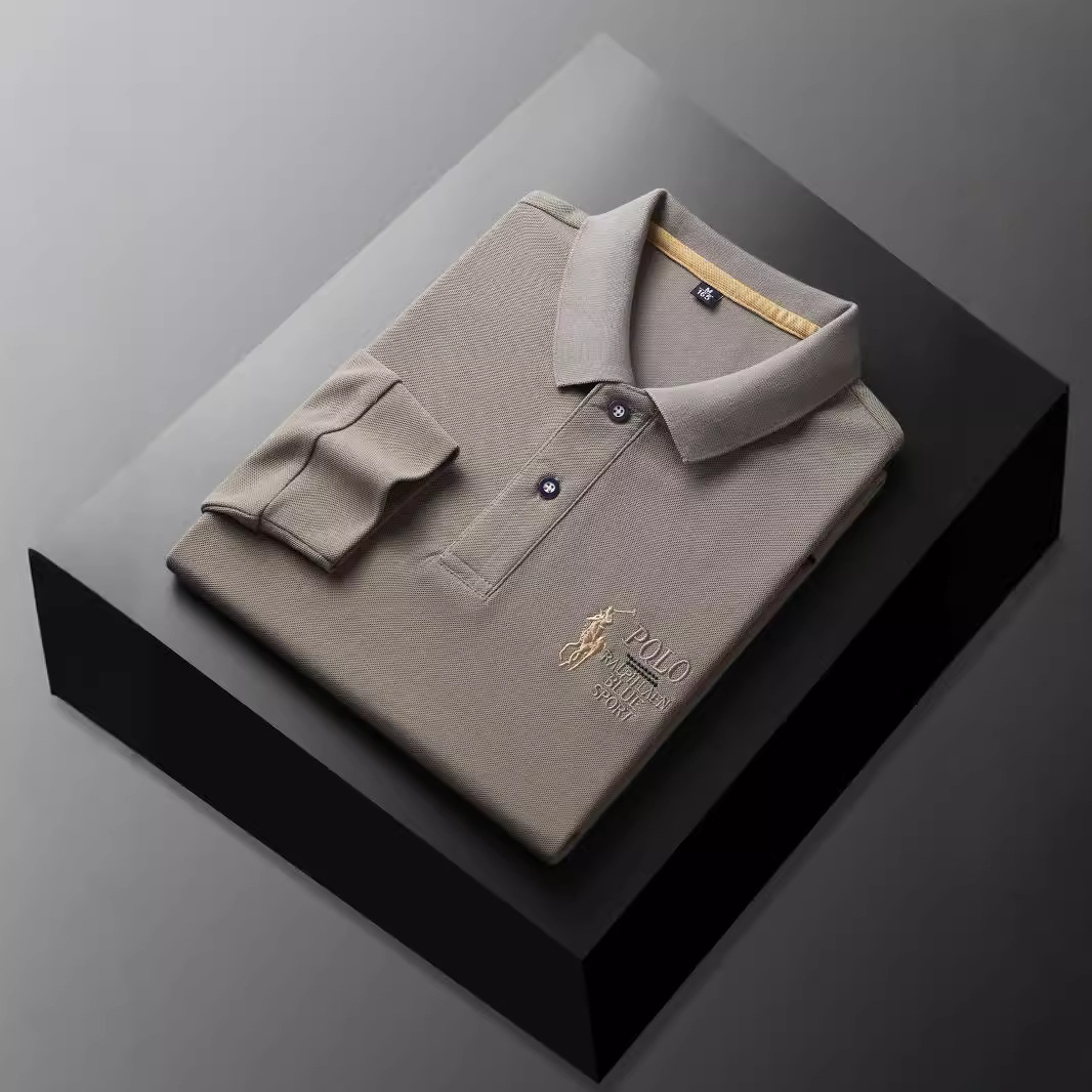 Mishima nuevo estilo Paul camiseta de manga larga para hombre polo solapa bordado jersey moda moda otoño top para hombre