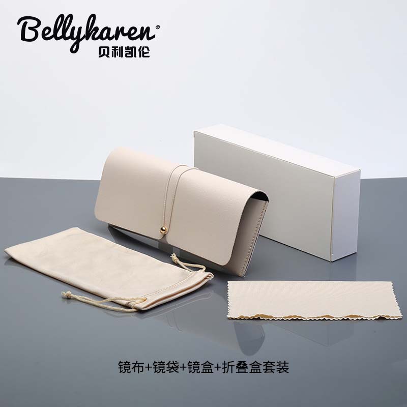 Venta al por mayor bajo foco gafas de sol caja gafas embalaje negro caja suave gafas bolsa al por mayor moda cuero caja conjunto completo fabricante