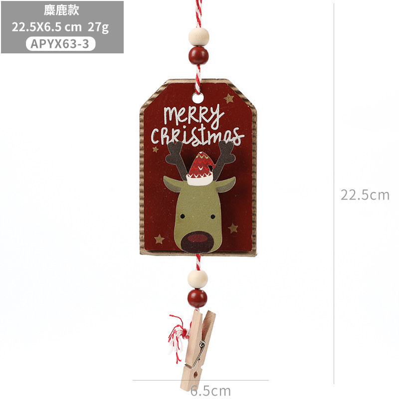 クロスボーダークリスマス木製フォトクリップ木製ポストカードクリップクリスマスツリーウィンドウ吊り下げペンダント装飾|undefined