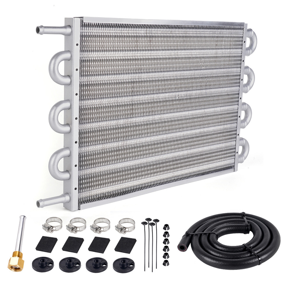 Piezas de modificación de automóviles, tubo de aire acondicionado de automóvil, condensador de cinturón, radiador refrigerado por aceite tipo tubo de fila, 4 filas, 6 filas, 8 filas