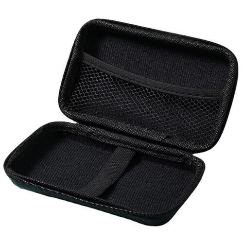 Black Eva Earphone Bag with Grass Pattern External Hard Drive Bag PU Camera Bag Digital Storage Bag Data Cable Storage Bag