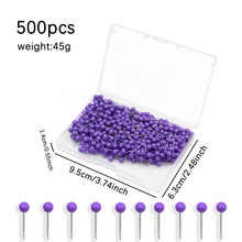 厂家新款批发500枚/盒4*15mm四色地球针圆头固定针渔具珍珠大头针