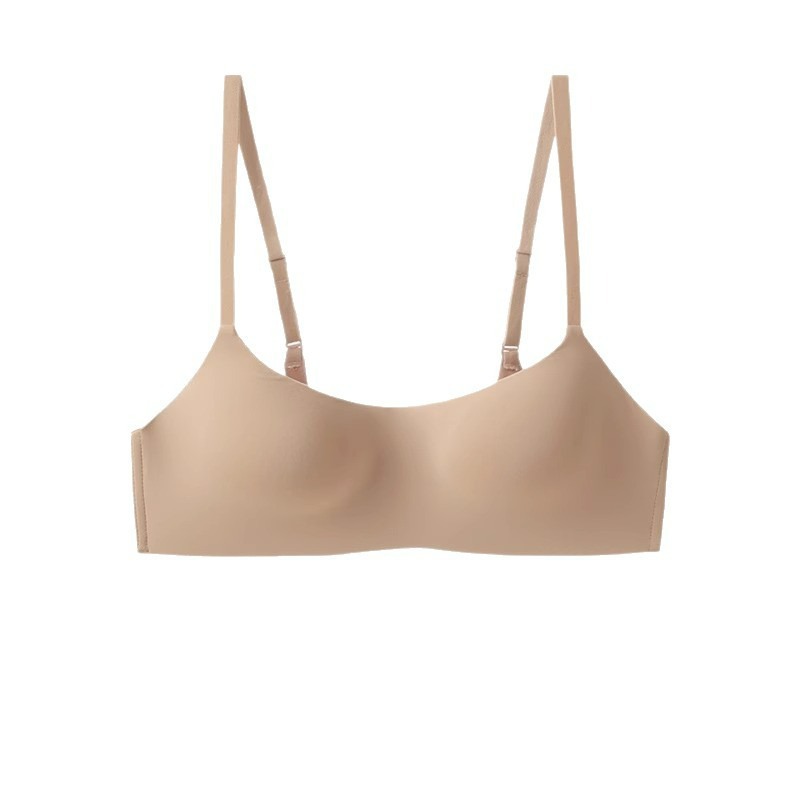 ローカットハーフカップ肌色リキッドファンデーション下着女性用薄型ワンピース巨乳見えないブラジャープッシュアップシームレス