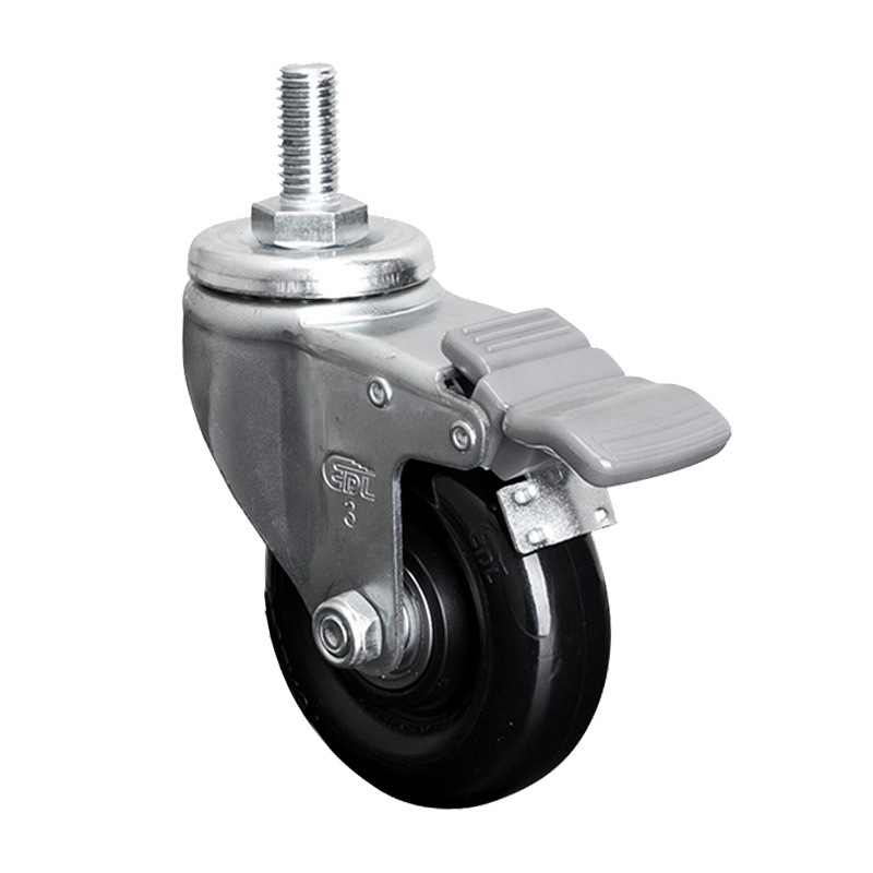 Rueda Giratoria Ligera con Varilla Roscada 2.5, 3, 4 Pulgadas 36-66 de PU con Freno para Gabinetes