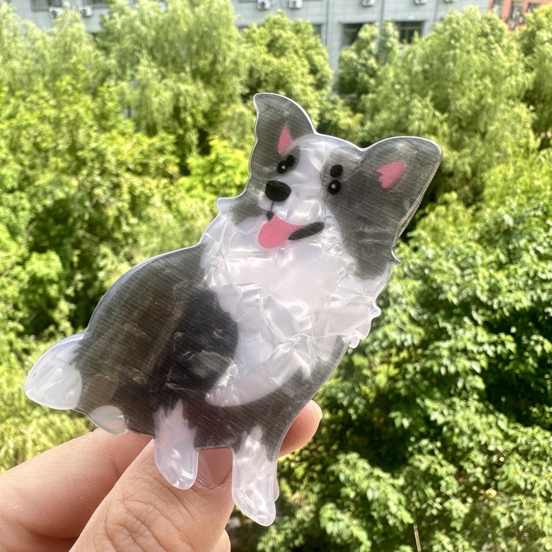 新しいキュートで甘い漫画のオレンジ色の猫の人形の子猫のヘアピン、背中の後ろの髪を結ぶための高J感覚のサメのヘアピン|undefined