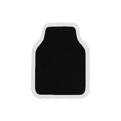 Black and white contrast color car foot mat wire ring universal single-piece Main driving anti-dirty decoration car mat rear row foot mat (Universal Foot Pad) - black-and-white-contrast-front-row