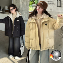 女童冬装羽绒服加厚2025新款中大童洋气白鸭绒儿童休闲假两件外套