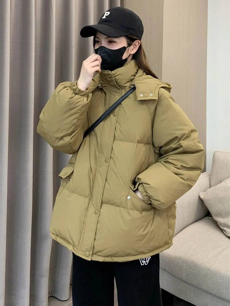 2026 New Winter down Jacket for Women, Loose Design, Casual, Warm, Hooded, Fashionable Bread Jacket, Trendy