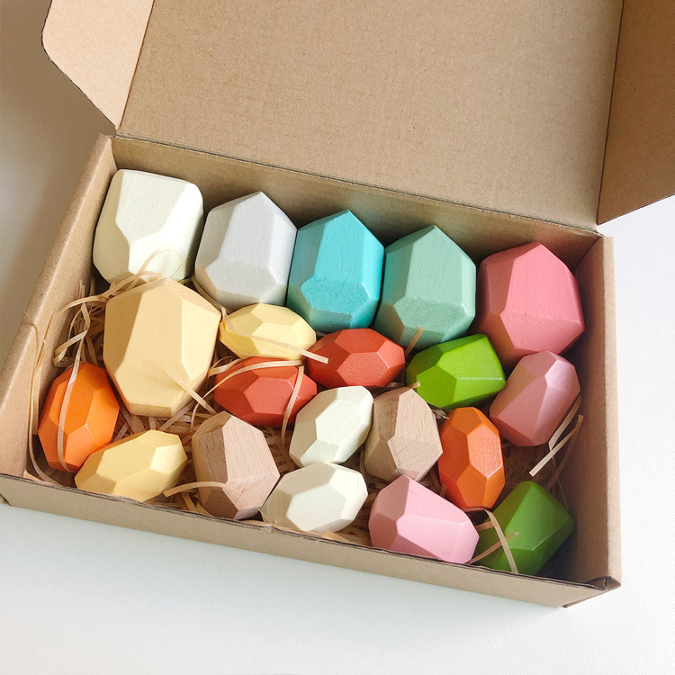 Weiweihu Juego de piedra apilada de color de madera Venta caliente transfronteriza de bloques de construcción de Jenga Juguetes educativos de entrenamiento de integración sensorial para niños