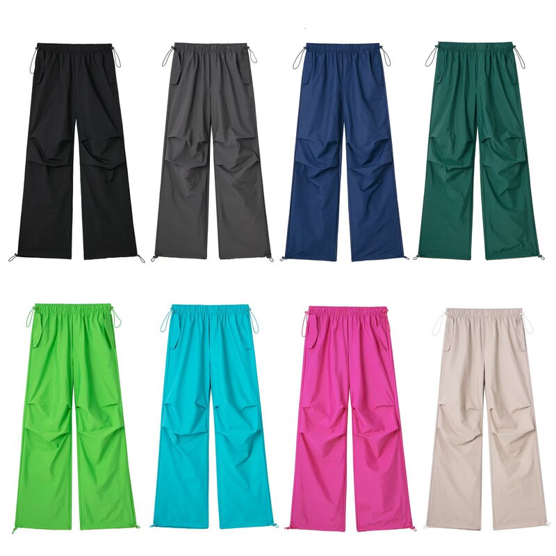 European and American cross-border women's clothing wholesale nylon parachute jogging pants