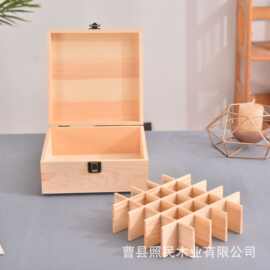 现货源头厂家25格精油盒多格精油展示架小木盒25格木制精油收纳盒