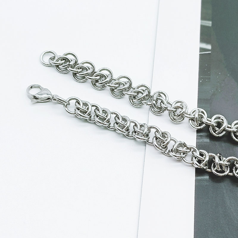 Female non embroidered ring interlocking necklace, titanium steel men's and women's jewelry, O-shaped matching chain_voghion.com