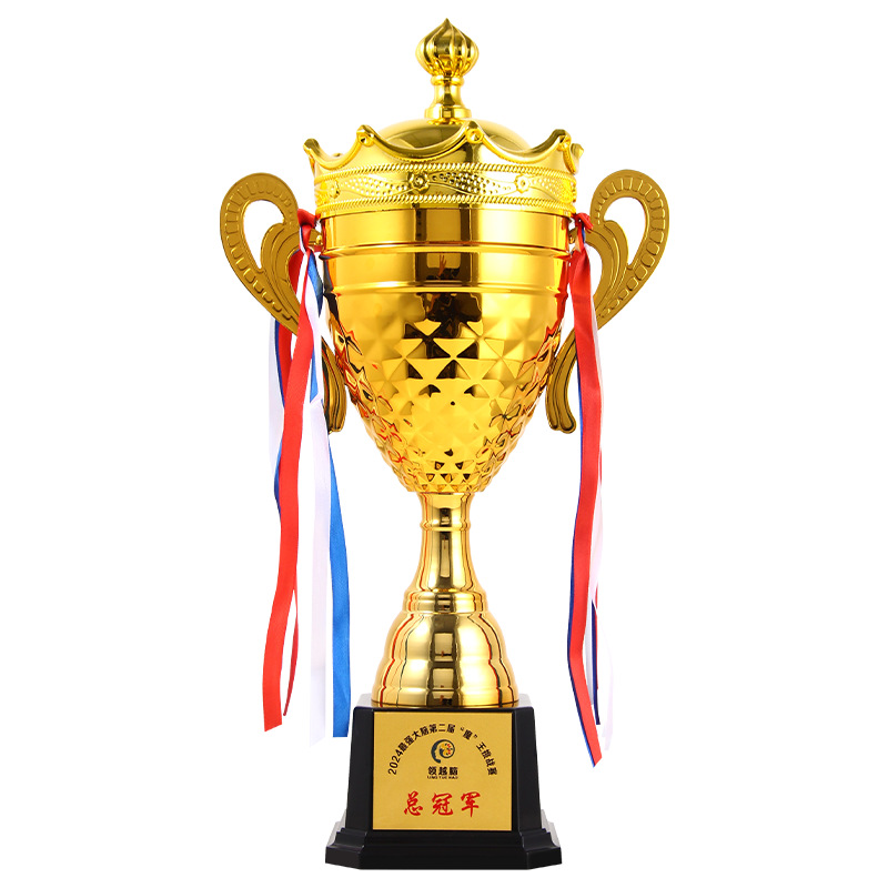 Juegos deportivos trofeos de metal tazas de tapa de orejas dobles tazas escolares baloncesto fútbol competiciones premios trofeos de alta gama