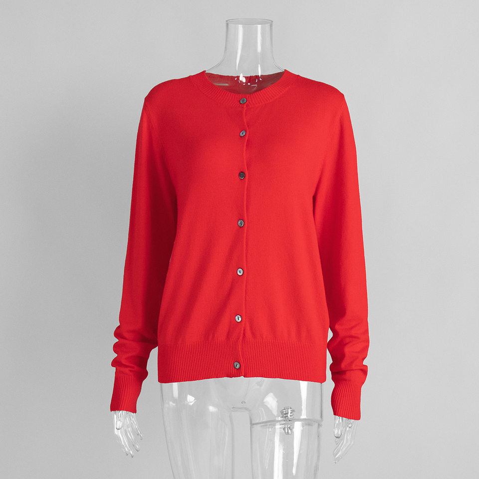 Bộ áo len dệt kim nữ cổ cao không tay kèm áo cardigan dáng suông — Áo vest màu nâu, Áo vest màu xám đậm, áo vest màu vàng, áo vest màu xanh chi tiết 32