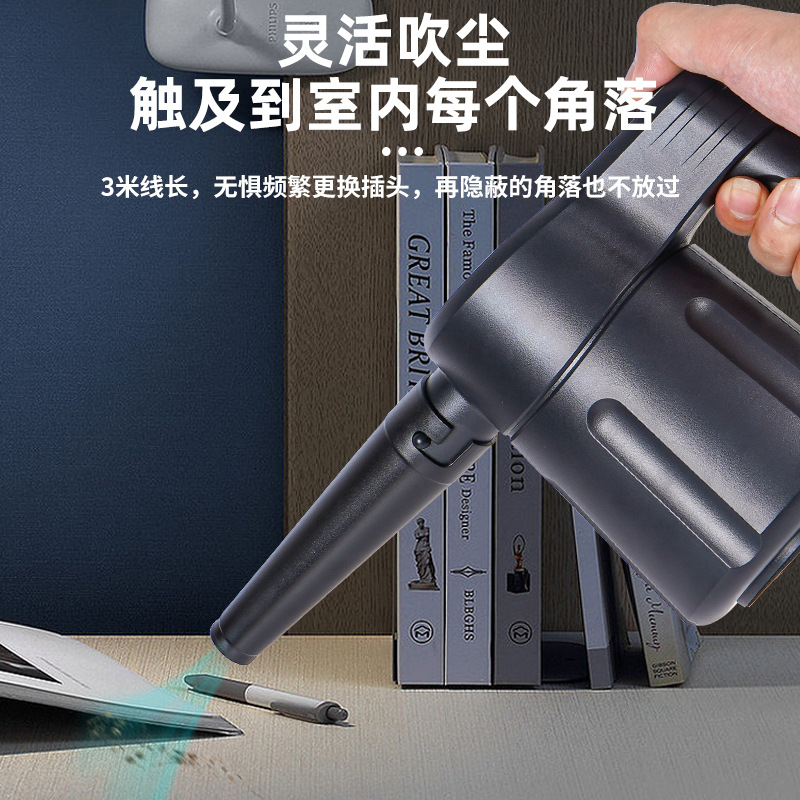 Soplador de polvo con cable estándar europeo transfronterizo, colector de polvo para teclado de ordenador portátil, soplador de polvo para coche de alta potencia