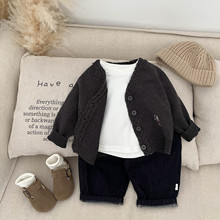 2025新款男童春秋季可爱卡通外套男宝宝洋气刺绣针织开衫婴儿上衣