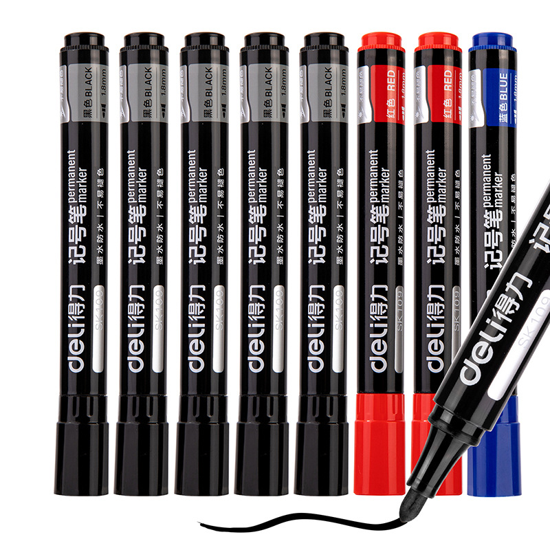 Deli papelería S555 doble cabeza marcador grande doble pluma impermeable logística gran pluma principal