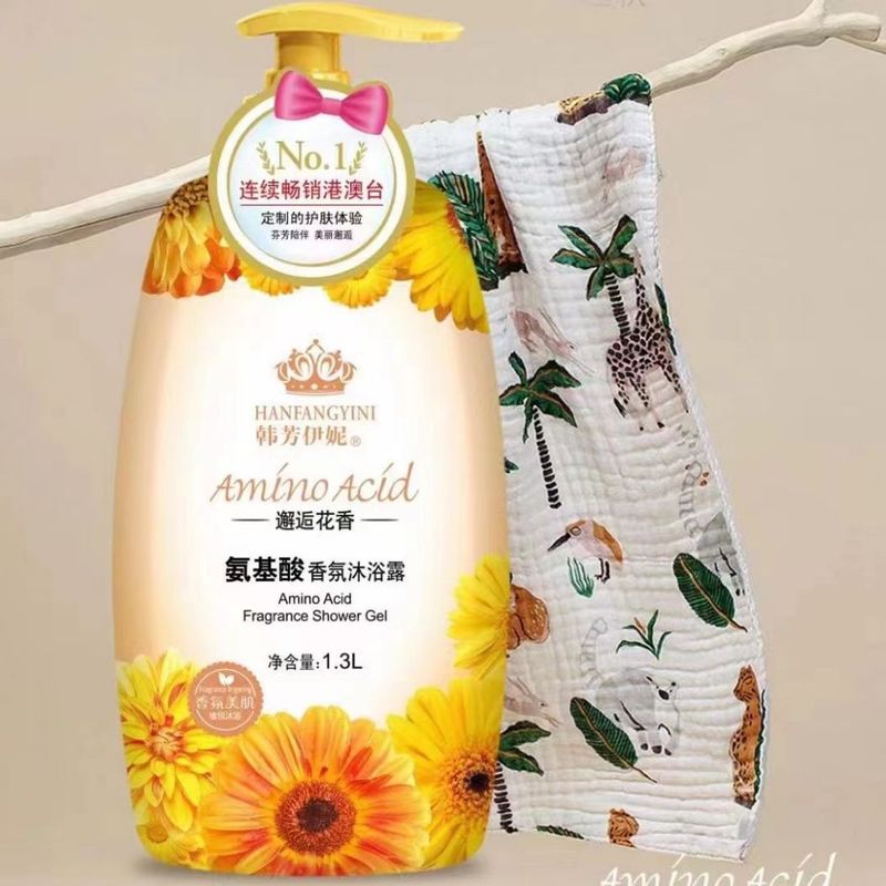韓芳伊妮1.3リットルアミノ酸フレグランスシャワージェル、滑らかで保湿力のある肌を保護し、柔らかな肌触り、アミノ酸保湿|undefined