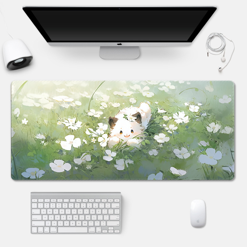 Mouse pad oversized cute cat keyboard pad increased thick lock edge wholesale large office desk pad a generation of hair