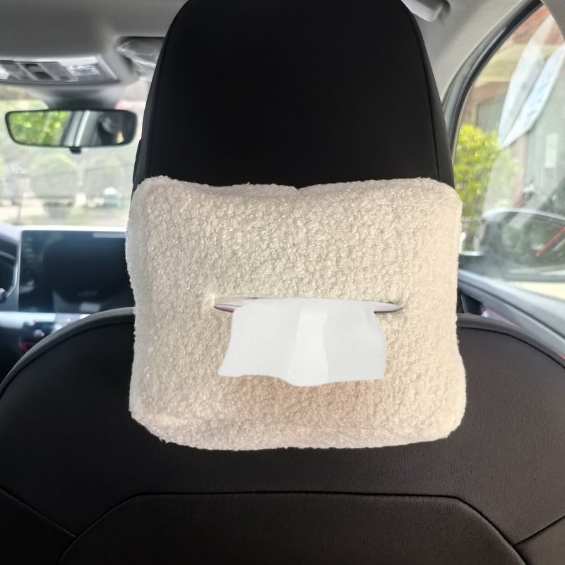 Caja de pañuelos del asiento del automóvil Bolsa de pañuelos multifunción del automóvil Caja del apoyabrazos del automóvil Bolsa de almacenamiento de toallas de papel del respaldo del asiento Decoración