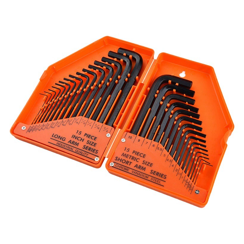 Различные шестигранные ключи, 9 шт., плоские ключи/ключи с шаровой головкой/ключи Torx, экспортная углеродистая сталь с хромированным покрытием