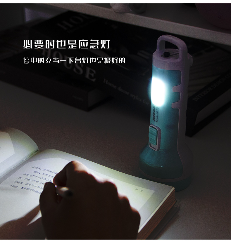 Tigerxin Led Rechargeable Flashlight Fire Emergency Lighting Strong Light Small Flashlight Outdoor Household Long-Lasting Flashlight