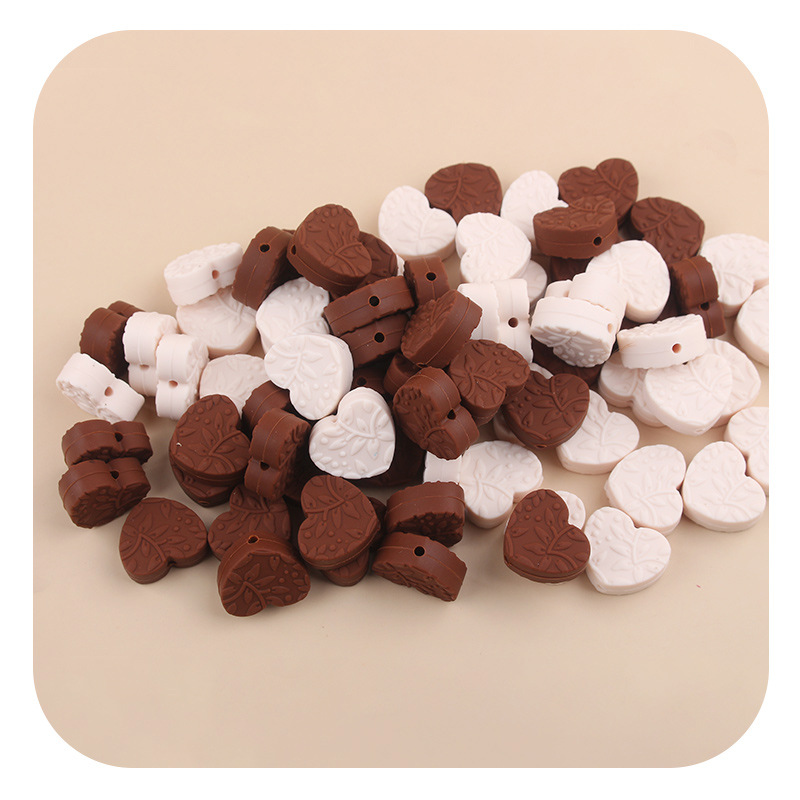 Comercio exterior de Amazon nuevos productos para bebés, cuentas de mordedor de impresión de amor, collar de bricolaje, accesorios de joyería de pulsera