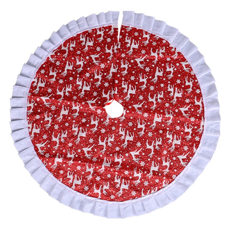 Hong Kong amor impreso falda de árbol de Navidad transfronterizo nuevo copo de nieve alce árbol de Navidad falda estera del piso suministros de diseño de escena