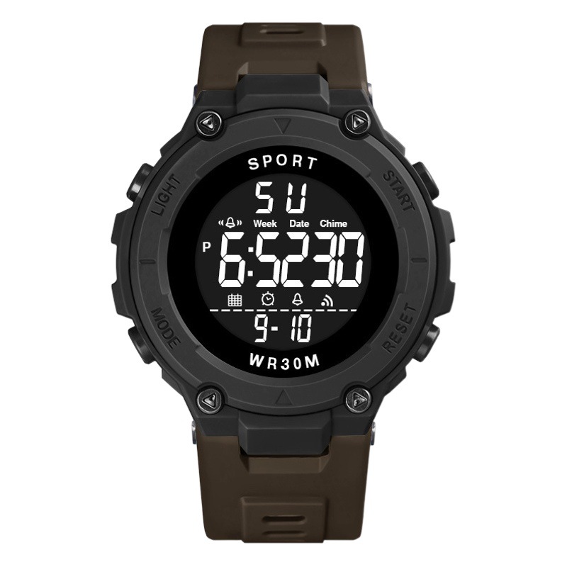 Deportes al aire libre de los hombres electrónicos LED reloj de moda multifunción reloj despertador luminoso cronómetro estudiante reloj electrónico al por mayor