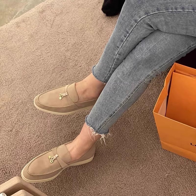 Qadın dəri loafer ayaqqabı 2025 yaz-payız rahat slip-on