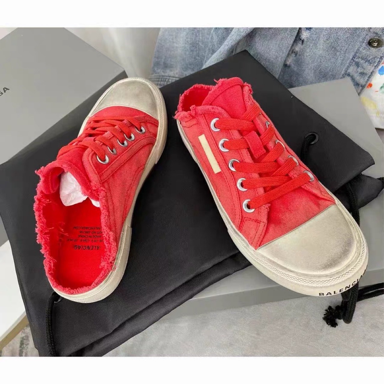 Unisex Casual Canvas Schuhe Pariser Retro Distressed Schnürer_voghion.com