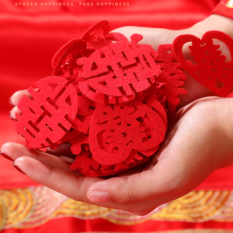 Juego de 30 piezas de tiro a mano Xi cama de extensión nueva casa dormitorio decoración mini nudo suministros de boda pequeño Xi plato de fruta de carácter XI al por mayor