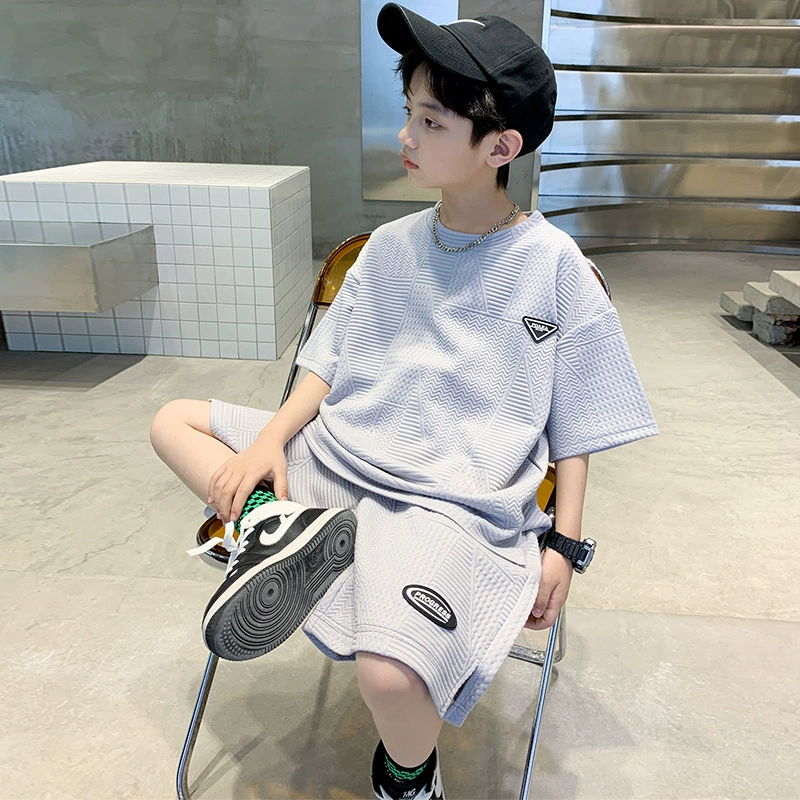 Children's summer clothing, summer thin set for boys, 2025 years, for teenagers, with short sleeve