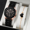 Advanced quartz watches, classic watch strap, set, Korean style, high-quality style, simple and elegant design