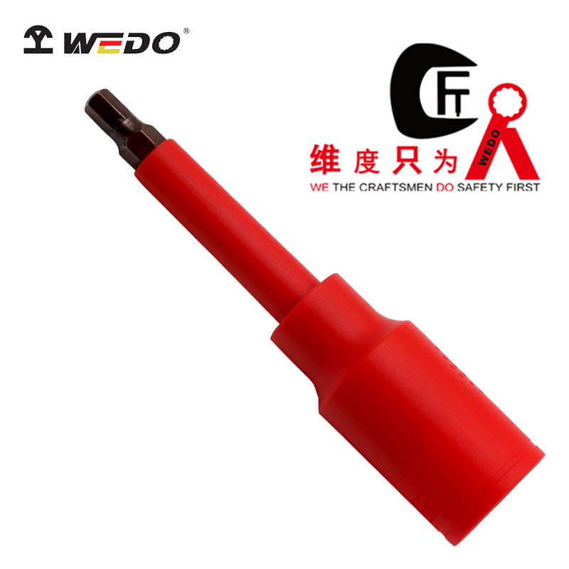 WEDO维度绝缘VDE认证绝缘工具 3/8"注塑绝缘公制旋具套筒IN524B