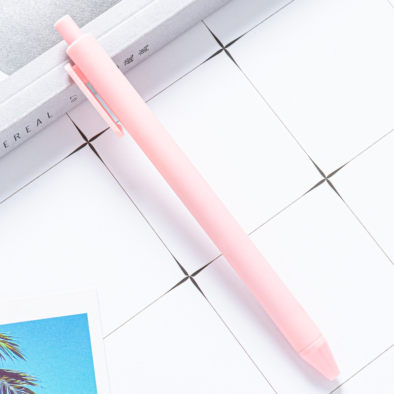 alto valor facial de color macarón bolígrafo de plástico de presión de papelería para estudiantes bolígrafo de imprimir logotipo bolígrafo de goma